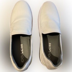 Never worn Coach slip on canvas sneakers